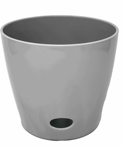 10" Gray Round Self-Watering Bamboo Pot