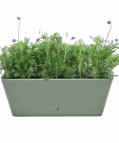 16" Sage Green Rectangular Self-Watering Bamboo Planter