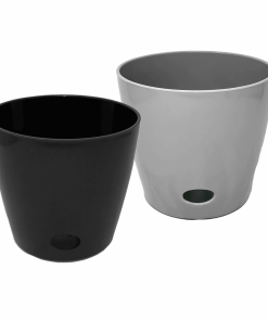 Self-Watering Plant Pot Set of 2 10" Gray & 10" Black